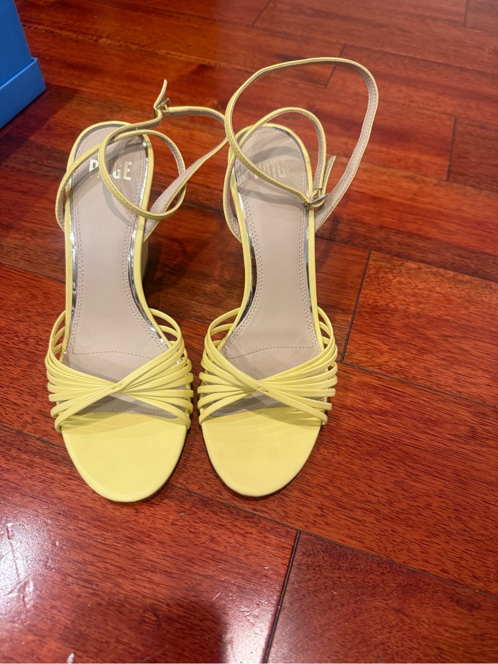 PAIGE Yellow Strappy Wedge Sandals